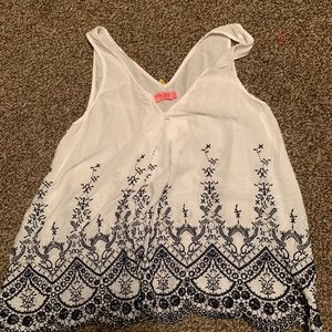 White and Black sleeveless top